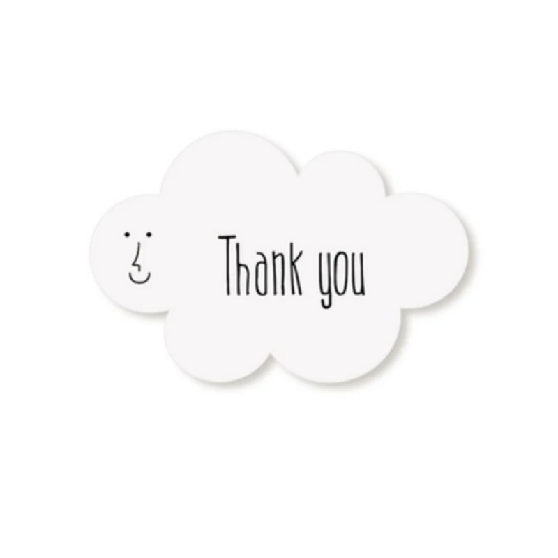 

160 Pcs=10 Sheets thank you cloud printing art paper sticker normal shape sticker/gift sticker kraft paper adhesive