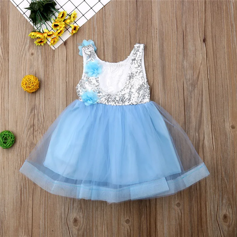 Элегантное вечернее платье с блестками для маленьких девочек летнее кружевное