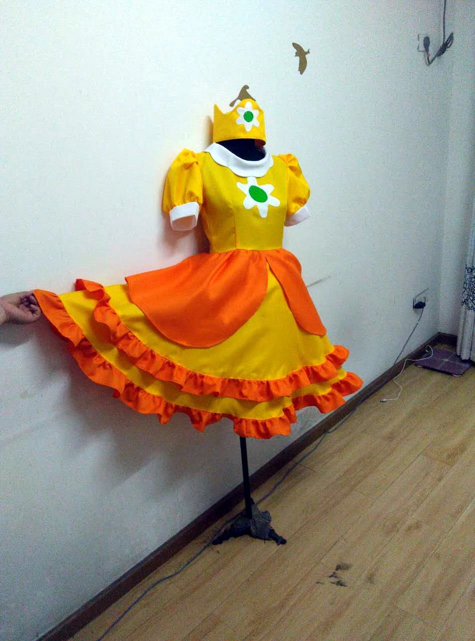 Costumebuy Игра Супер Марио Принцесса Дейзи костюмы для косплея для девочек милое платье лолиты Необычные Хэллоуин Карнавальная форма индивидуальный заказ