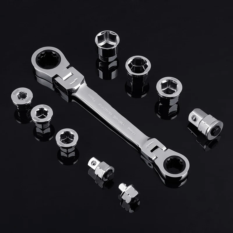 15IN1 деятельности Ratchet крутящий момент установить ключ 6 19 мм Hex торцевой с двойной