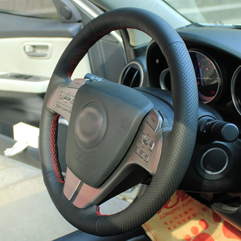 BANNIS сшитый вручную черный кожаный чехол на руль для старой Mazda 6 2009 | Автомобили и