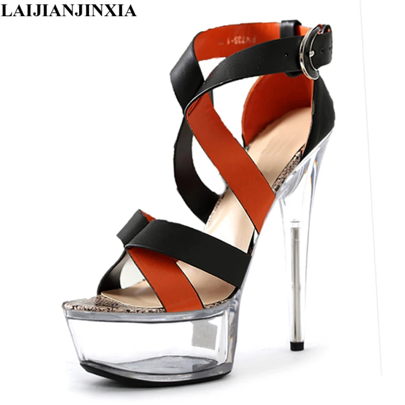 

Новинка, пикантные сандалии LAIJIANJINXIA на высоком каблуке 15 см, обувь для ночного клуба, танцевальная обувь, модель женской обуви на высоком каблуке