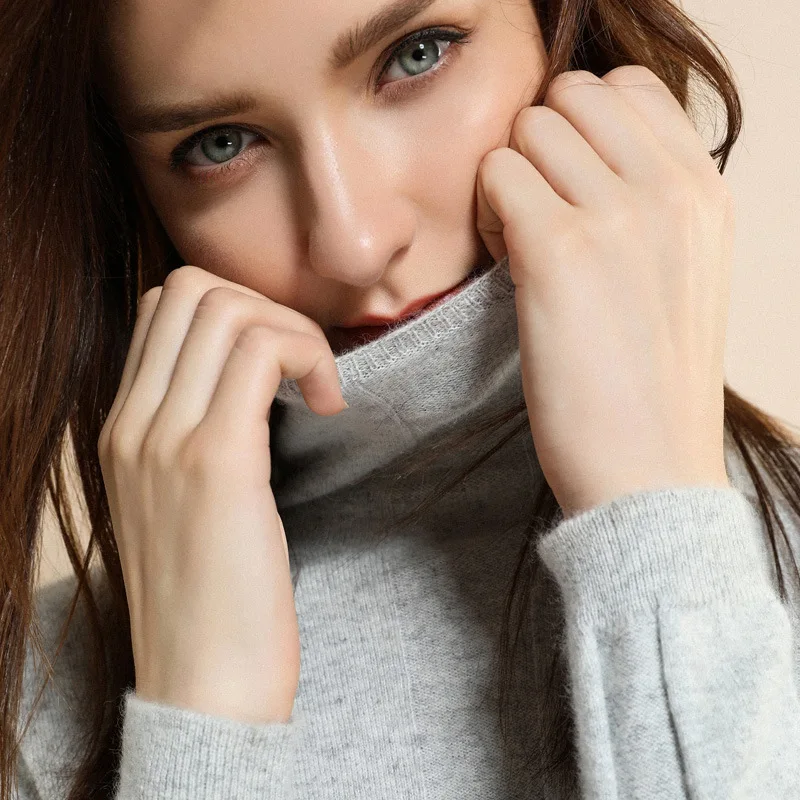 New Arrival 100% pure Cashmere women wide striped Basic Knitted Turtleneck Sweater Female Solid Collar Pullovers Warm | Женская одежда