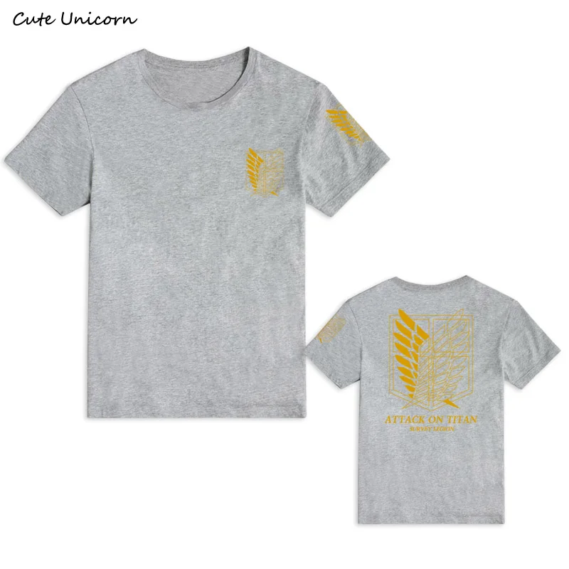 Милая футболка с единорогом и атакой на Титанов Повседневная унисекс для косплея