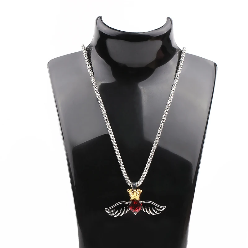 Ожерелье с воротником в стиле панк ожерелье сердечком и подвески крыльями ангела