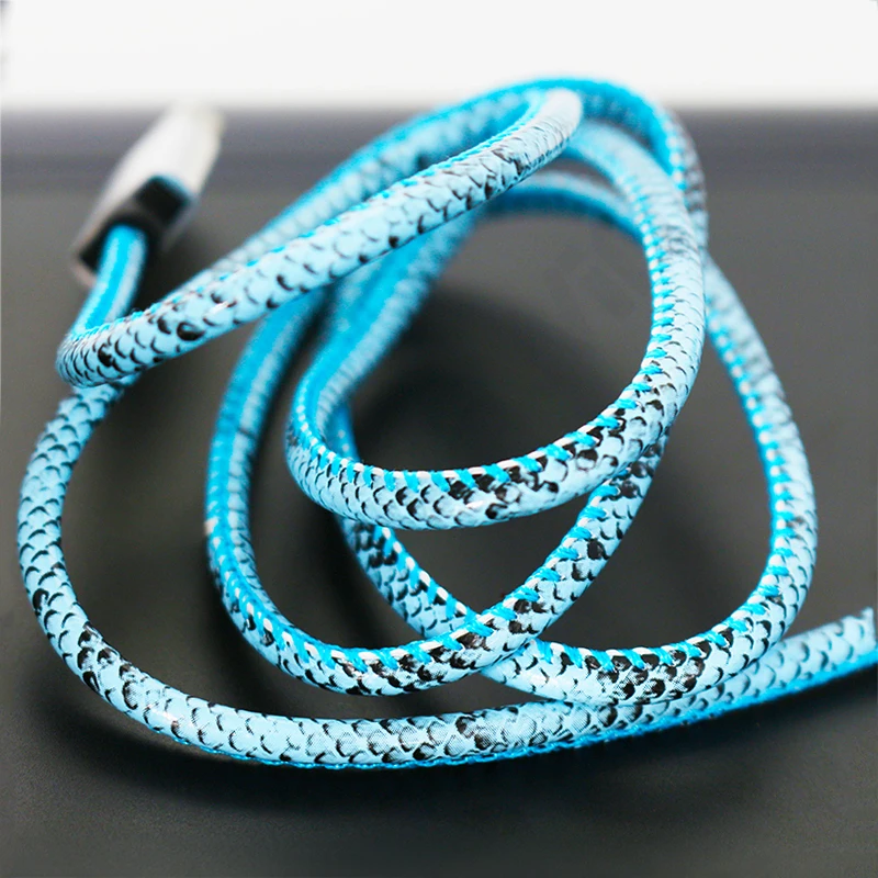 Micro USB кабель для зарядки и передачи данных в Форме Змеиной кожи 1 м 4 цвета |