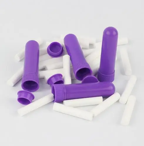 Purple 100 шт./лот пустой носовой ингалятор ароматерапия карандаш для ингаляции с Фитили 7 видов цветов ZKH114 - Цвет: Purple