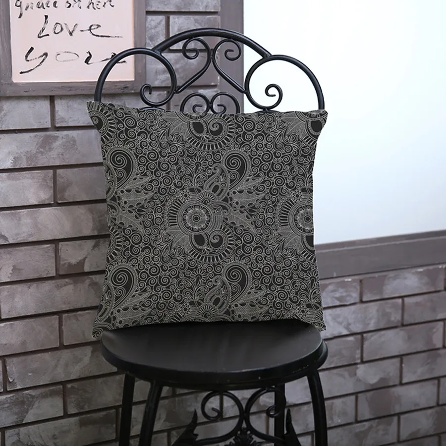 Винтажные декоративные подушки декоративное украшение из хлопка и льна в черно