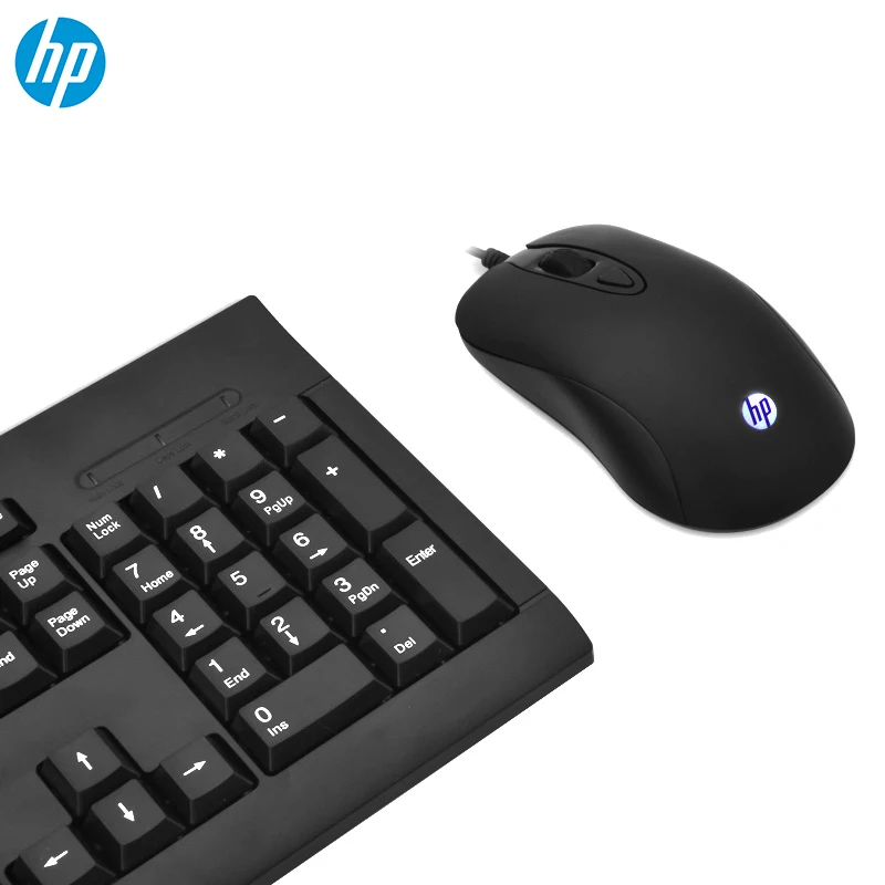 HP KM100 Проводная клавиатура мышь комбо английская Lap Top Gamer Оптическая
