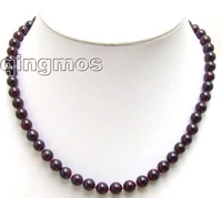 qingmos 7 8mm aaa natural garnet round high quality beads 18 necklace nec5542 wholesaleretail free shipping