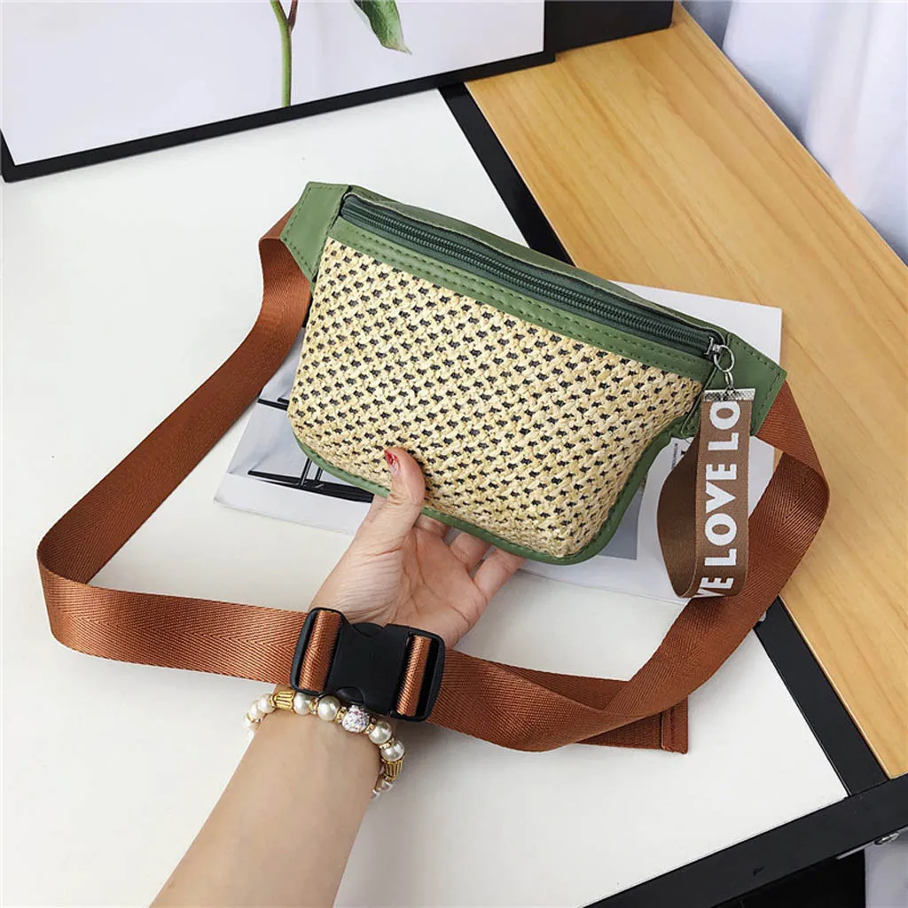 

OCARDIAN Waist Packs 2019 Hot Women Straw Summer Style Fashion Lady Classic Woven Casual Wild Waist Messenger Chest Bag May21