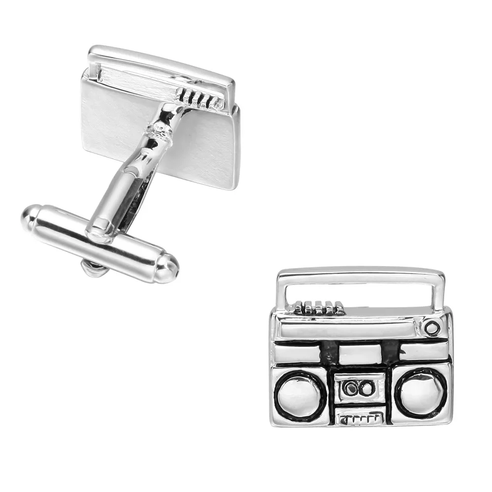 Витрина запонки Классические серебряные Радио мужские бизнес рубашки бутон де