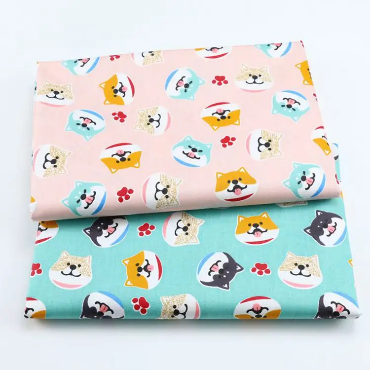 Милый песик Карикатура DIY Пэчворк Шитье Подушки для сна Детское платье Украшение Материал 50x50 см Твилл 100% хлопковая ткань.