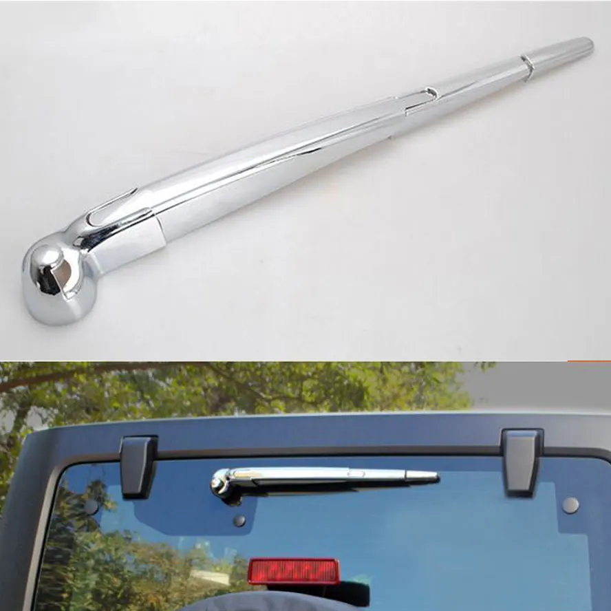 

Auto ABS Plated Rear Windshield Wiper Windscreen Rain Wiper Nozzle Cover Trim For Jeep Wrangler Car Styling Car Wiper Decoration