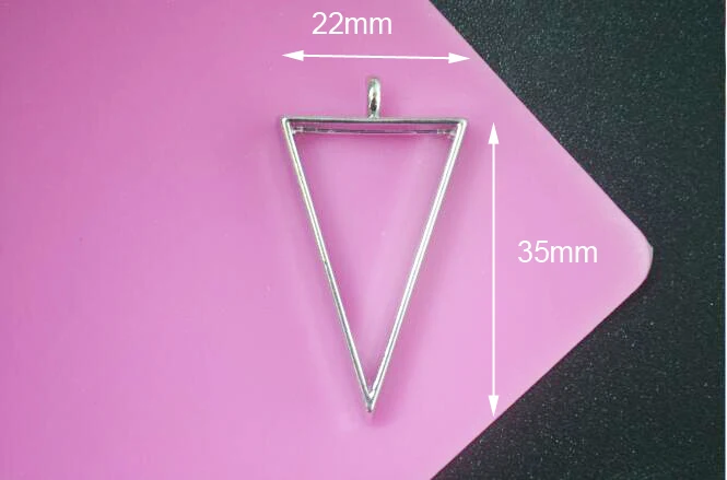 Triangle dull silver 5 шт. геометрические полые прессованные цветы смолы пустые рамки Подвески Ювелирные изделия Поиск изготовления ручной работы ремесло плавающий медальон прямоугольник - Цвет: Triangle dull silver