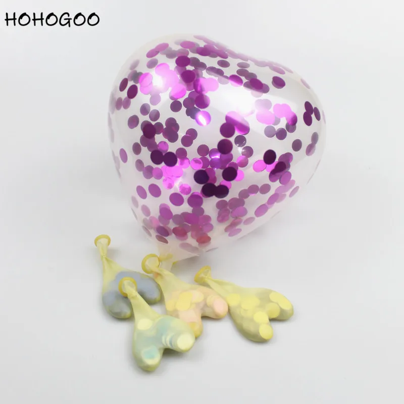 HOHOGOO 1 шт. 5 дюймов Любовь Красочные мятая блестки воздушный шар торт прозрачный