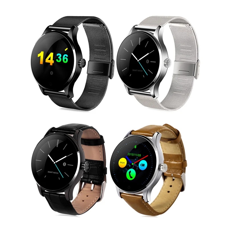 Две системы смарт-часы IPS круглый экран Спорт Монитор сердечного ритма Bluetooth