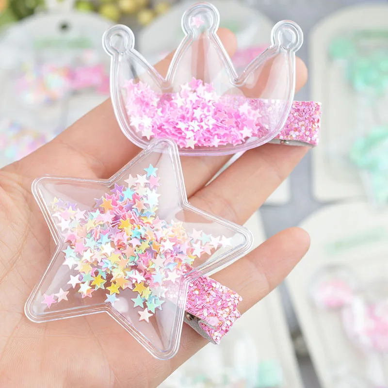 Новая корейская детская прозрачная Корона любовь звезды мышь заколки для волос милая девочка имитация шпильки с жемчугом аксессуары для волос