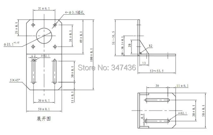 42 Шаговый крепежный кронштейн для двигателя бесщеточный Серводвигатель