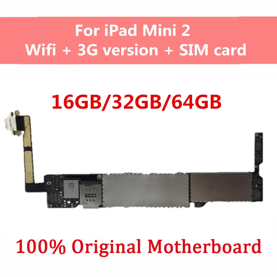 16 ГБ 32 64 разблокированная материнская плата для iPad Mini 2 WiFi/WiFi + 3G версия