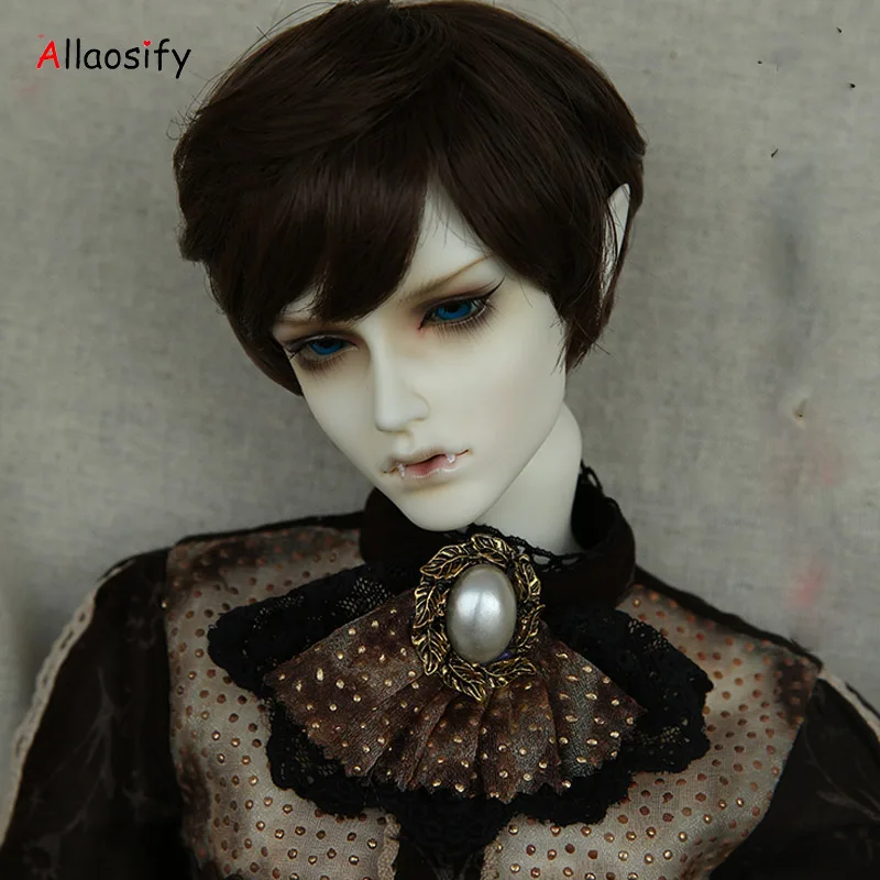 Allaosify Bjd/SD как кукольный парик мальчик shortcurly волосы 1/3 высоких температур кукольный парик с взрыва bjd волосы bjd парик - Цвет: 8