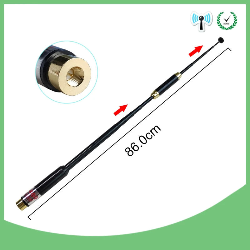 2 шт. двухдиапазонная телескопическая антенна SMA Male для рации BAOFENG UV 3R TONFA 985 TYT TH F5