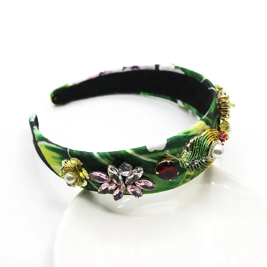 Fashion Vintage Wide Baroque Headband Crystal Mermaid Queen Crown Wedding Headpieces Head Jewelry Women Accessories Headdress | Украшения и