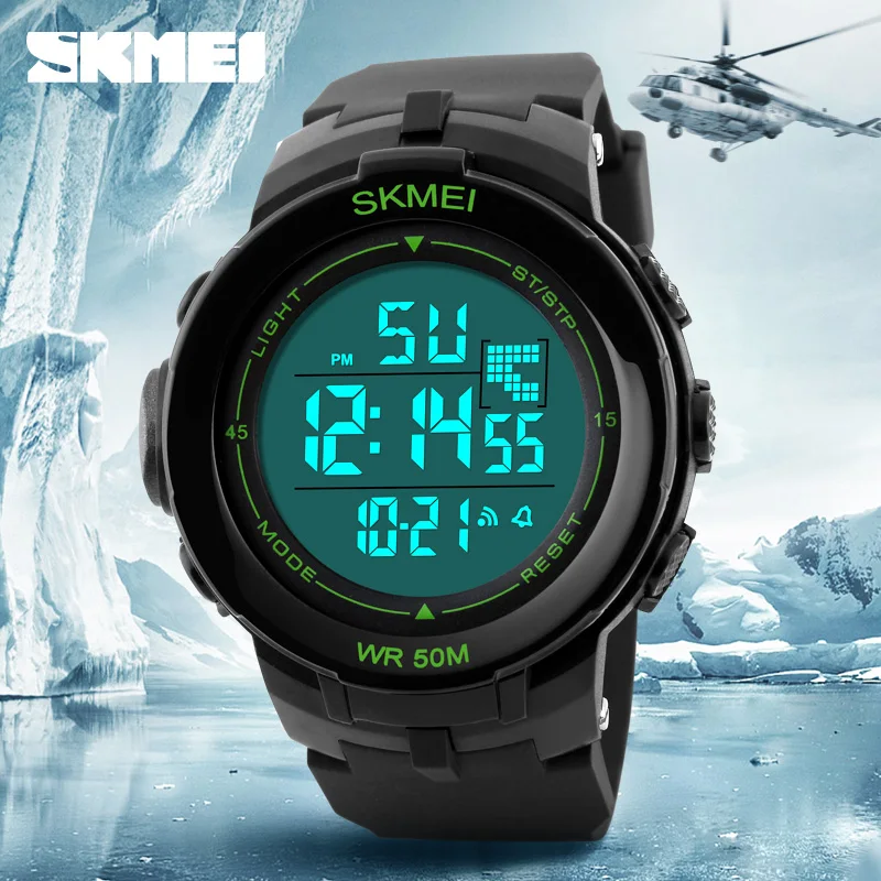 Skmei открытый спортивные часы Для мужчин модные светодиодный подсветкой цифровые