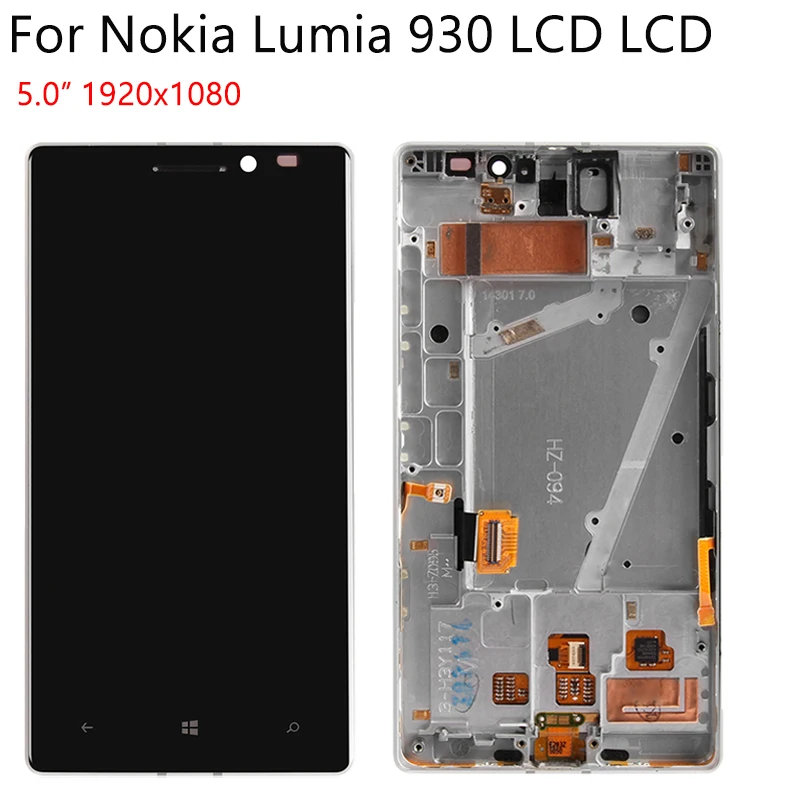 Оригинальный ЖК дисплей для Nokia Lumia 930 925 сенсорный экран дигитайзер с рамкой