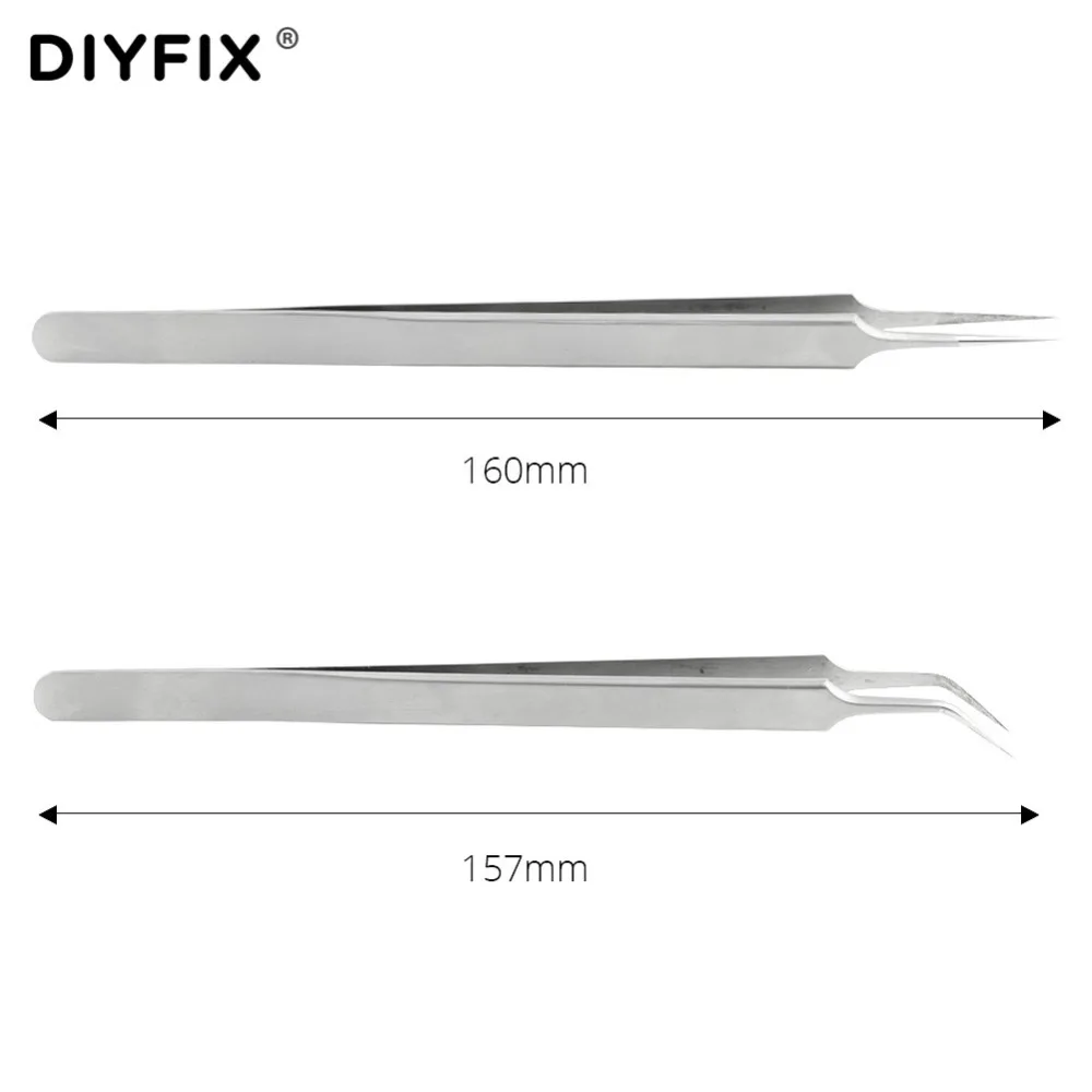 DIYFIX ультра точные пинцеты антистатические изогнутые прямые наконечники из
