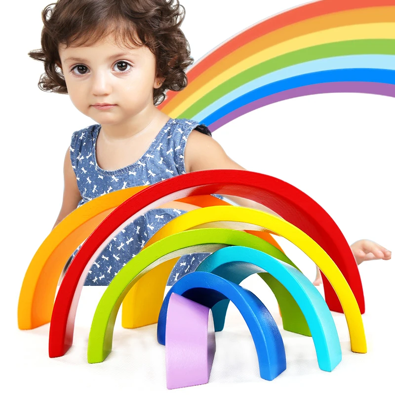 7 шт. детский экологически чистый Деревянный конструктор|Блочные конструкторы| |