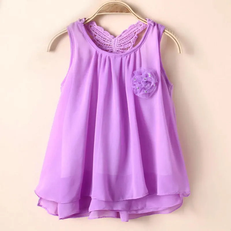 Новое поступление От 2 до 7 лет летний сарафан без рукавов для малышей шифоновый