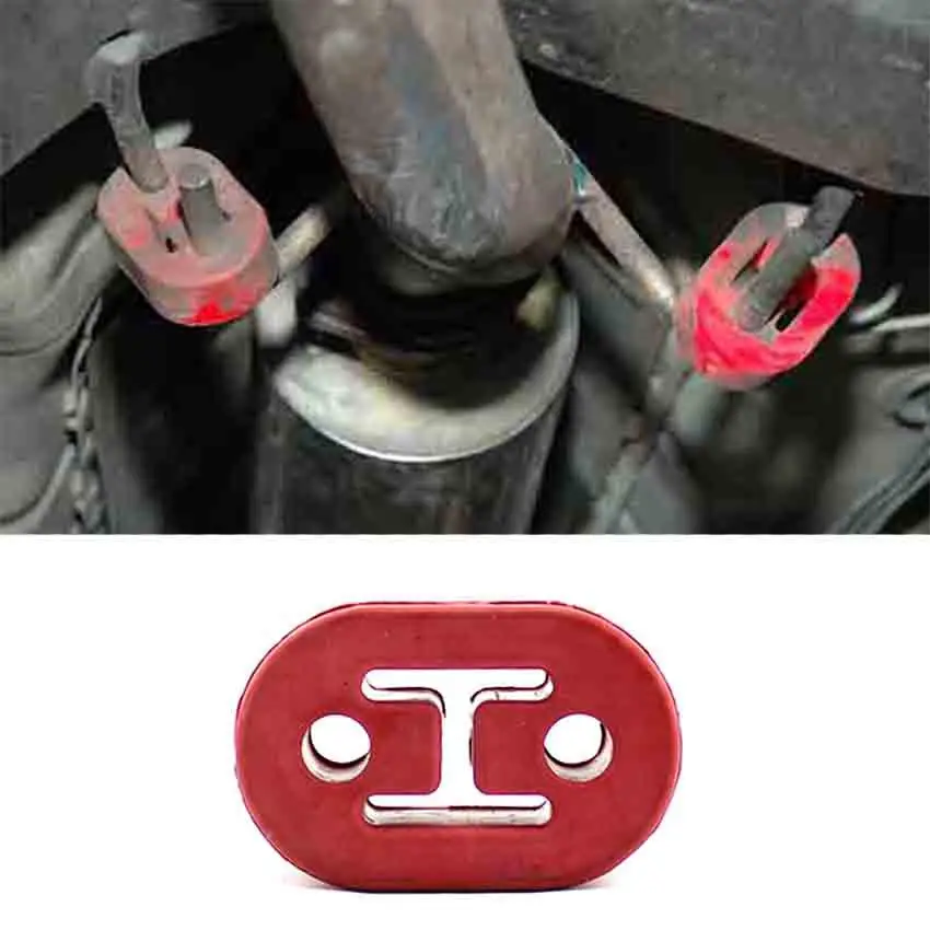 Универсальный 2 отверстия выхлопной трубы крепление автомобиля резиновый
