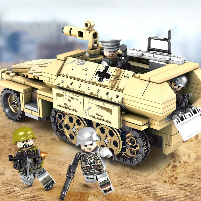 Совместимость Legoing WW2 немецкий бронированный автомобиль блок набор военная