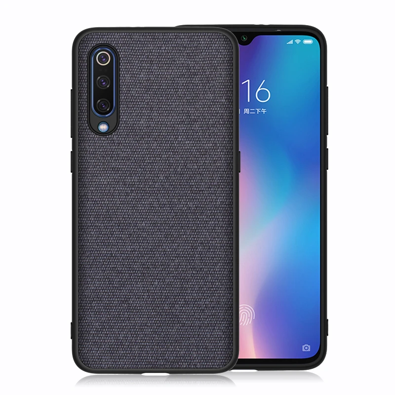Luxury Canvas Soft Case For Xiaomi Mi 9 8 6 Cases Hybrid Texture Grid Pattern SE Back Cover |
