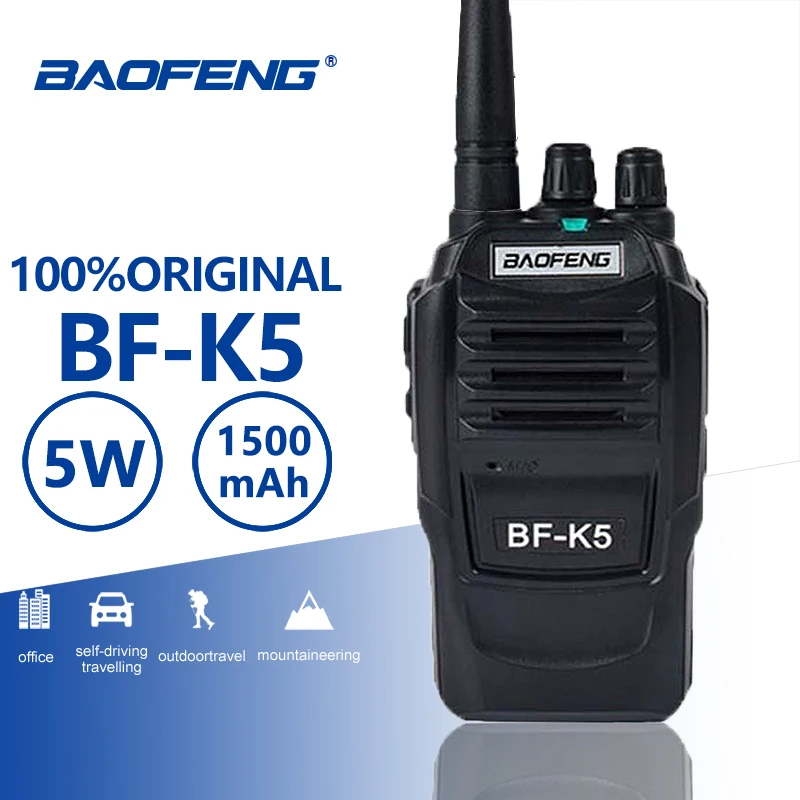 Baofeng BF K5 иди и болтай Walkie Talkie “иди 5 Вт UHF 400 470 МГц Частота FM Портативный радио