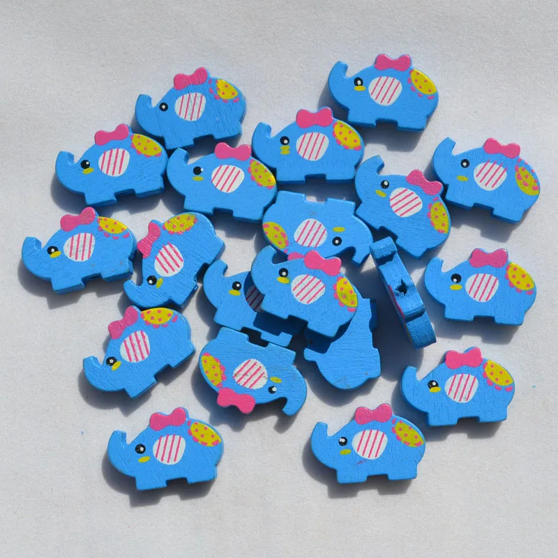 40 шт./лот детские ювелирные изделия Мультяшные деревянные бусины с принтом