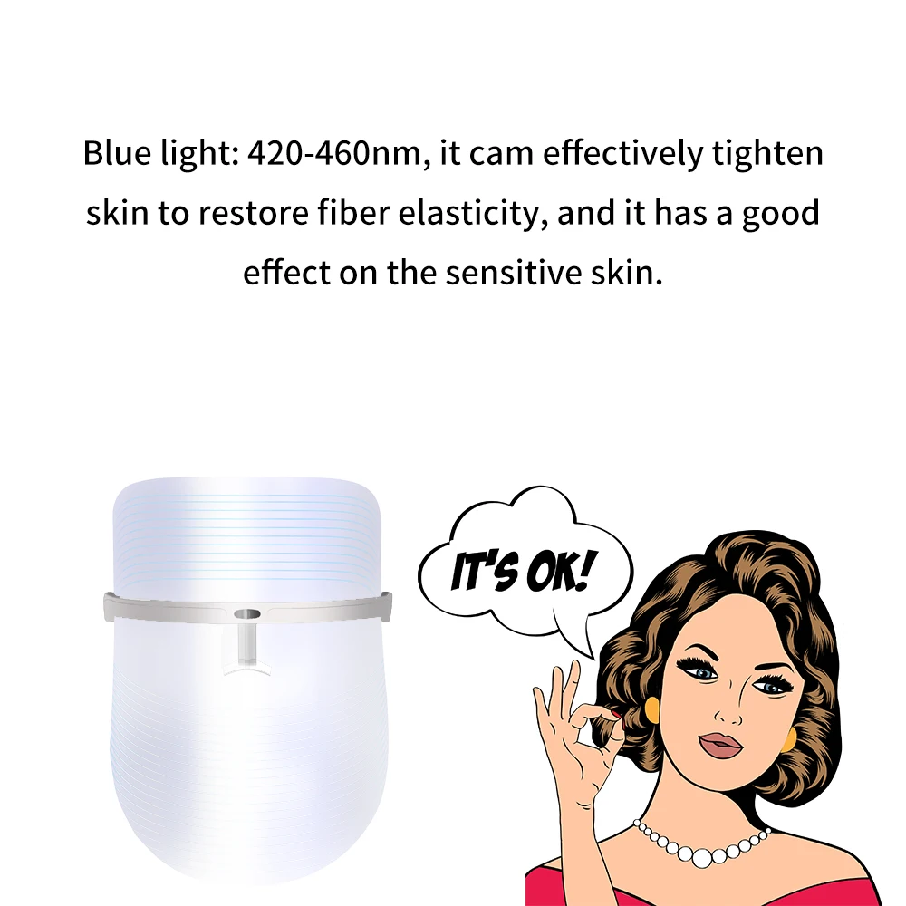LED Light Photon Face Mask Skin Rejuvenation Wrinkle Removal Facial Spa Anti Spot Whitening Salon | Красота и здоровье