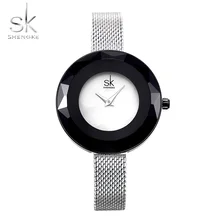 Минималистичные элегантные женские часы серебристые черные