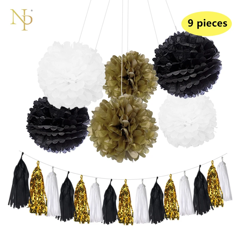 9 шт./партия декоративные гирлянды из черной бумаги|gender reveal|supplies partygender party |