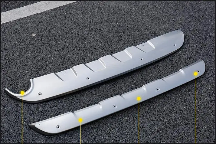 Front+ Rear Bumper Diffuser Protector Guard Skid Plate For 16-18 Toyota RAV4 BY EMS - Цвет: Front and  Rear