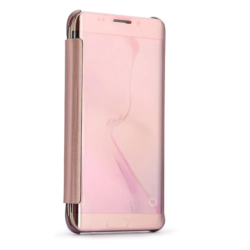 Новый флип чехол для телефона с умным зеркалом Samsung Galaxy S6 Edge Plus прозрачный задней