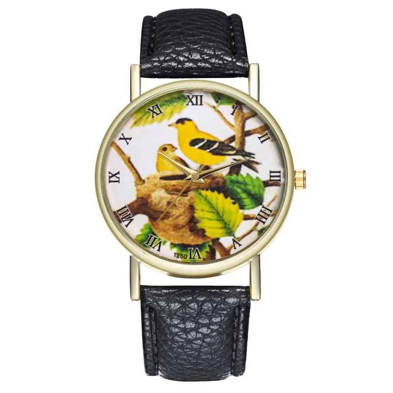 FUNIQUE Роскошные мужские часы с птицами и животными Reloj Mujer новинка 2018 кожаные