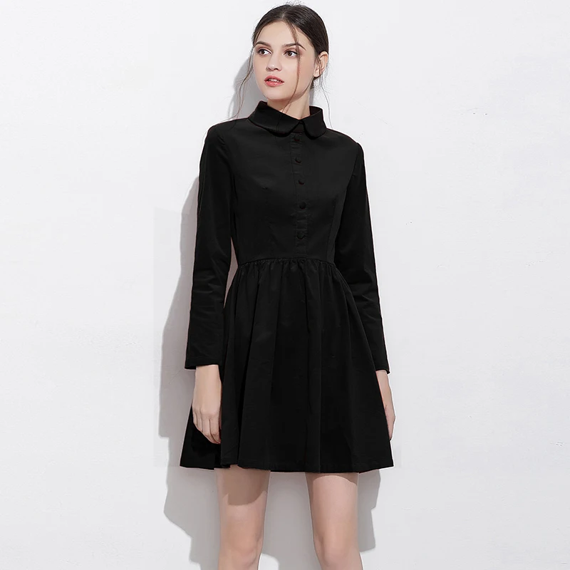 Женское вельветовое платье с пуговицами и воротником Питер Пэн винтажное