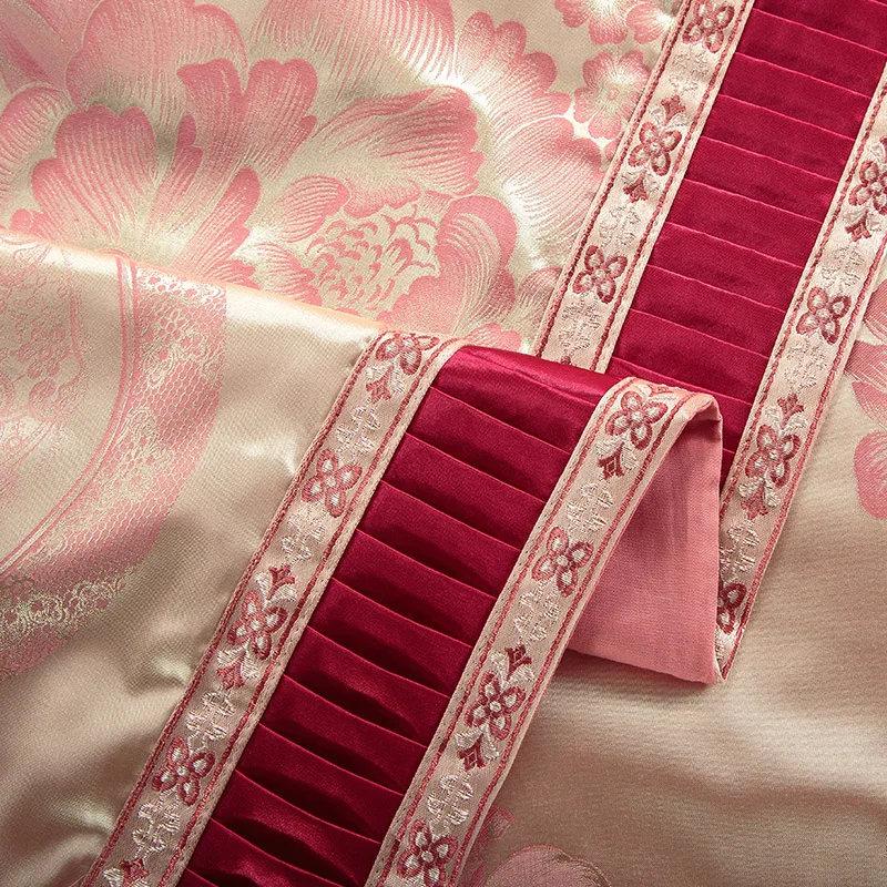 Новое поступление queen King size сатин-жаккард постельное белье Роскошные свадебные постельных принадлежностей подшивки Pillowcases38
