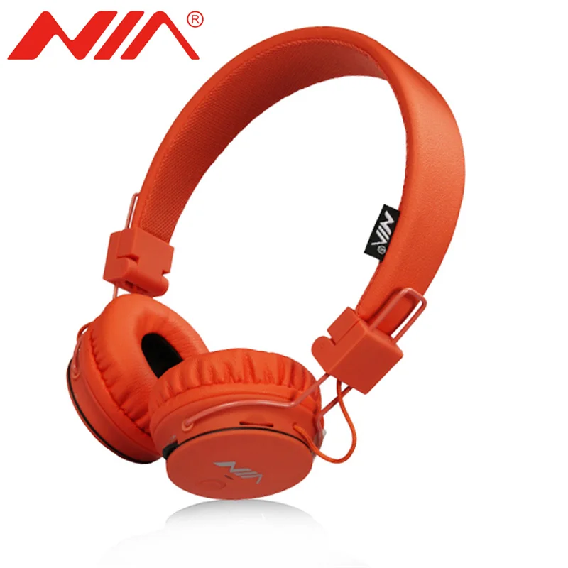 Tropical Pink NIA X2 беспроводной и проводной оголовье на ухо наушники Hi-Fi стерео звук многофункциональная Поддержка FM SD карты - Цвет: Tropical Pink