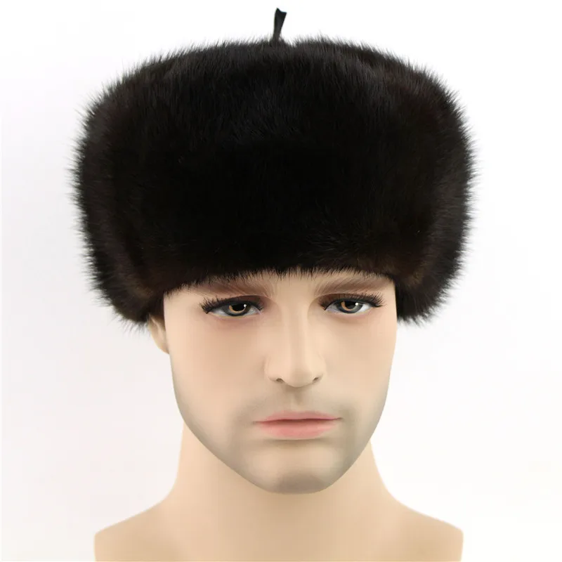 2020 Новая мужская шапка из натурального цельного меха норки для сохранения тепла