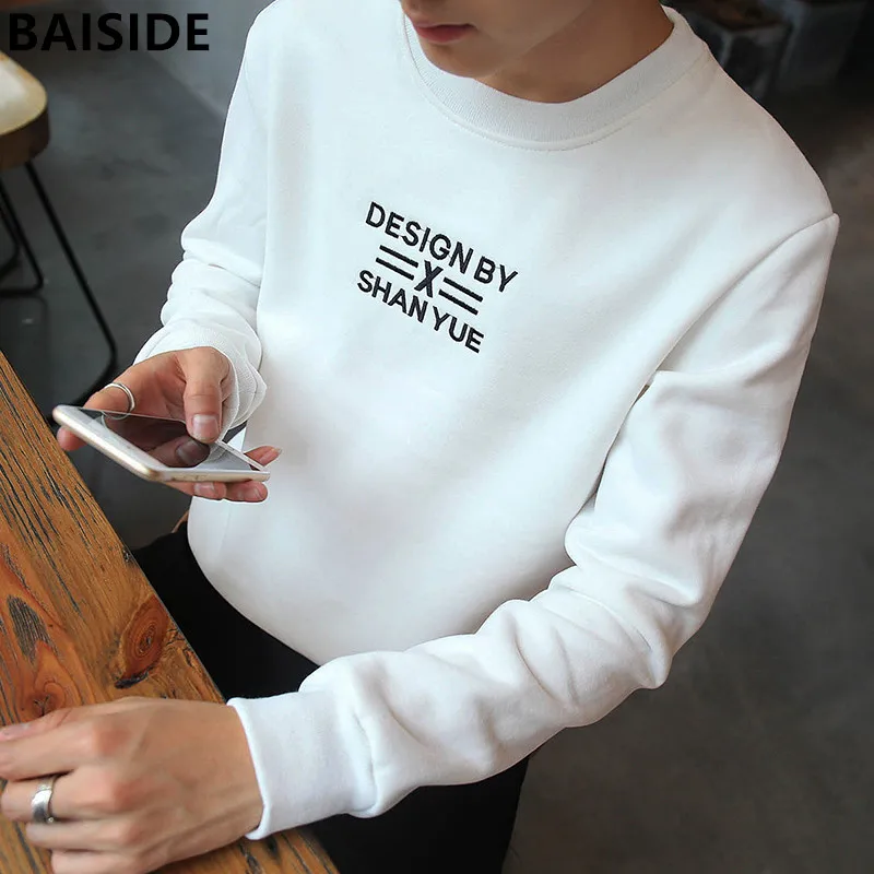 2017 на осень-зиму модная мужская Толстовка Solid письмо вышивать толстовки уличной