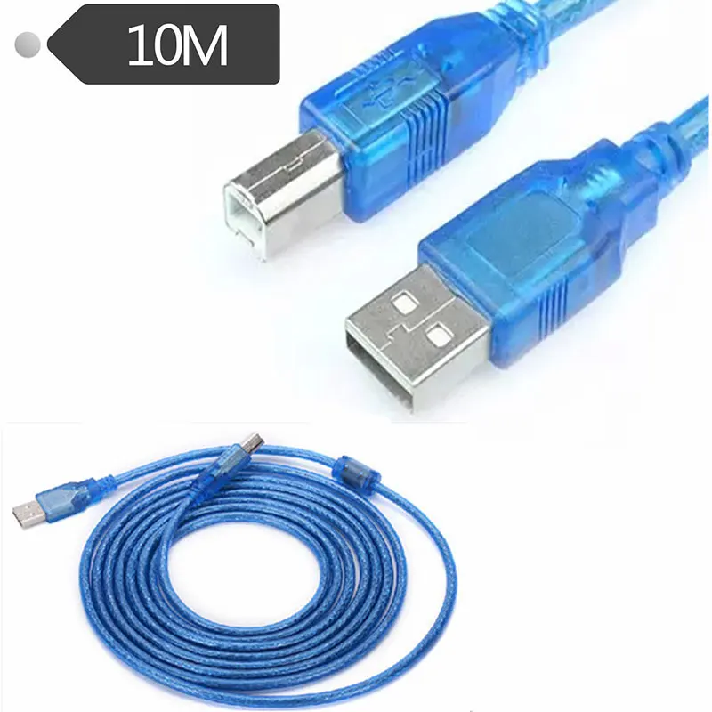 Прозрачный кабель для принтера и сканера 10 м USB 2 0 A папа B папа|Компьютерные кабели
