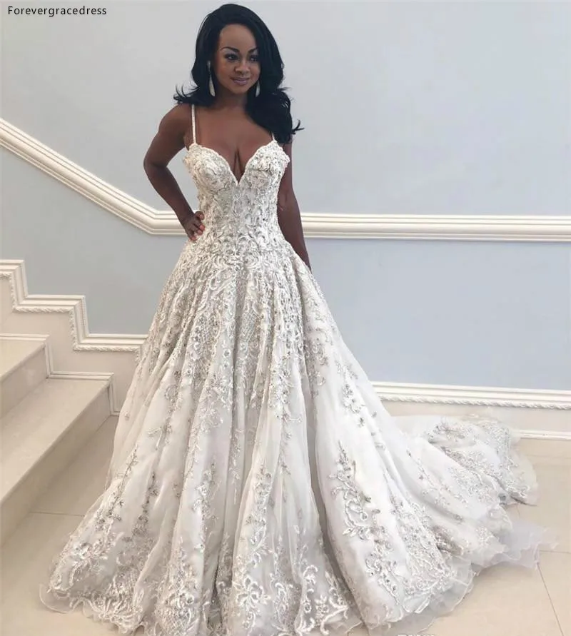 

Spaghetti Straps Wedding Dress Sexy A Line Applique Long Church Country Garden Formal Bride Bridal Gown Custom Made Plus Size